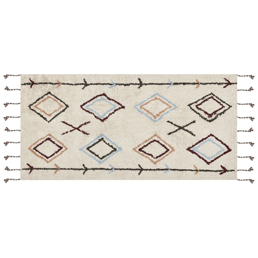 Tapete CORUM Creme 80 x 150 cm Algodão