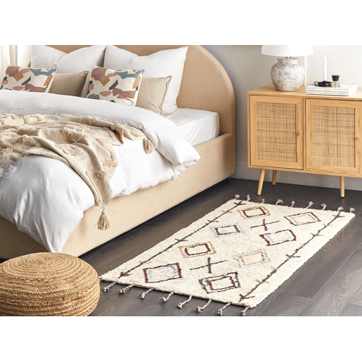 Tapete CORUM Creme 80 x 150 cm Algodão