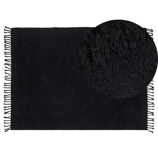 Tapete BITLIS Preto 140 x 200 cm Algodão