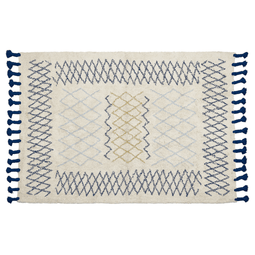 Tapete ERZINCAN Creme 140 x 200 cm Algodão