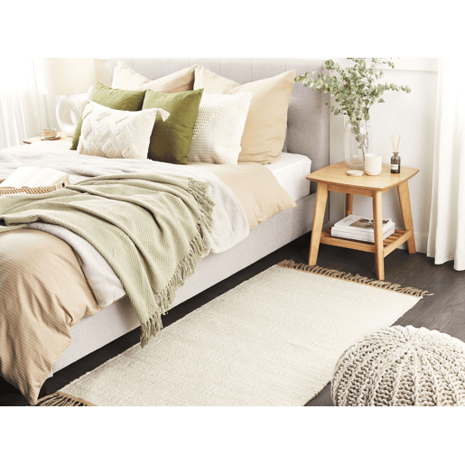 Tapete LUNIA Creme claro 80 x 150 cm Juta