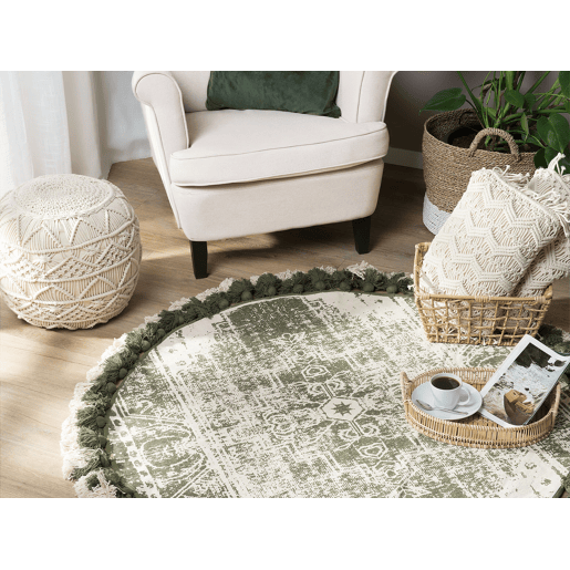Tapete KAHTA Verde ø 120 cm Algodão