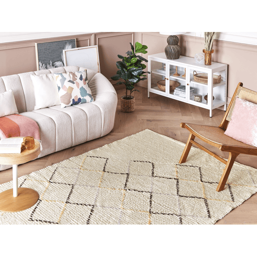Tapete TEZPUR Creme 160 x 230 cm Algodão