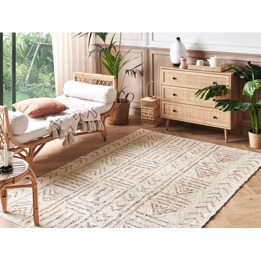 Tapete EDIRNE Creme 140 x 200 cm Algodão