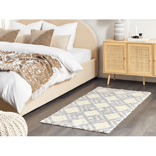Tapete NEVSEHIR Creme 80 x 150 cm Algodão