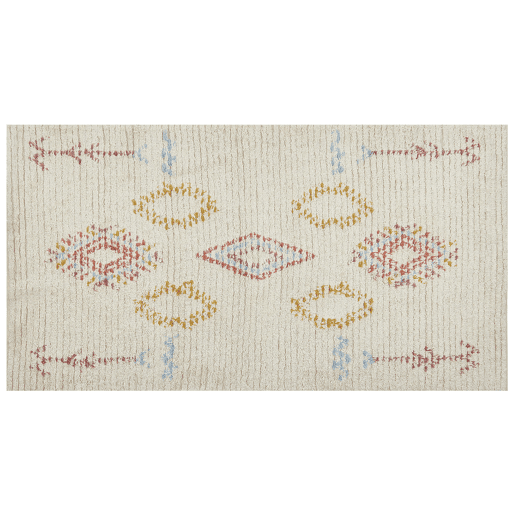 Tapete BETTIAH Creme 80 x 150 cm Algodão
