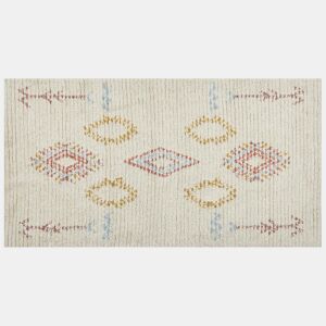 Tapete BETTIAH Creme 80 x 150 cm Algodão