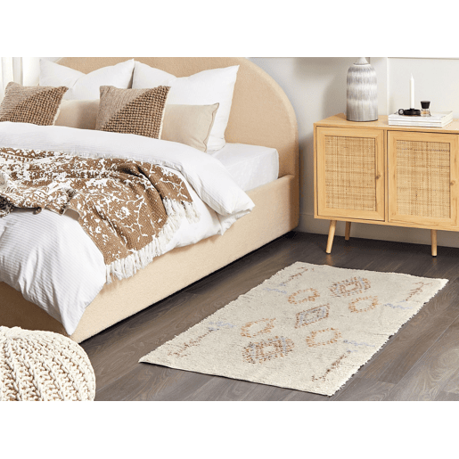 Tapete BETTIAH Creme 80 x 150 cm Algodão