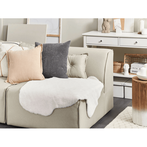 Tapete de pelo sintético UNDARA Branco creme 60 x 90 cm