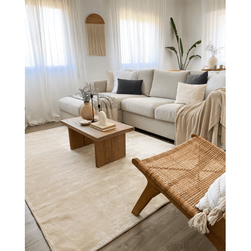 Tapete GESI II Creme claro 160 x 230 cm Viscose Tapete GESI II Creme claro 160 x 230 cm Viscose