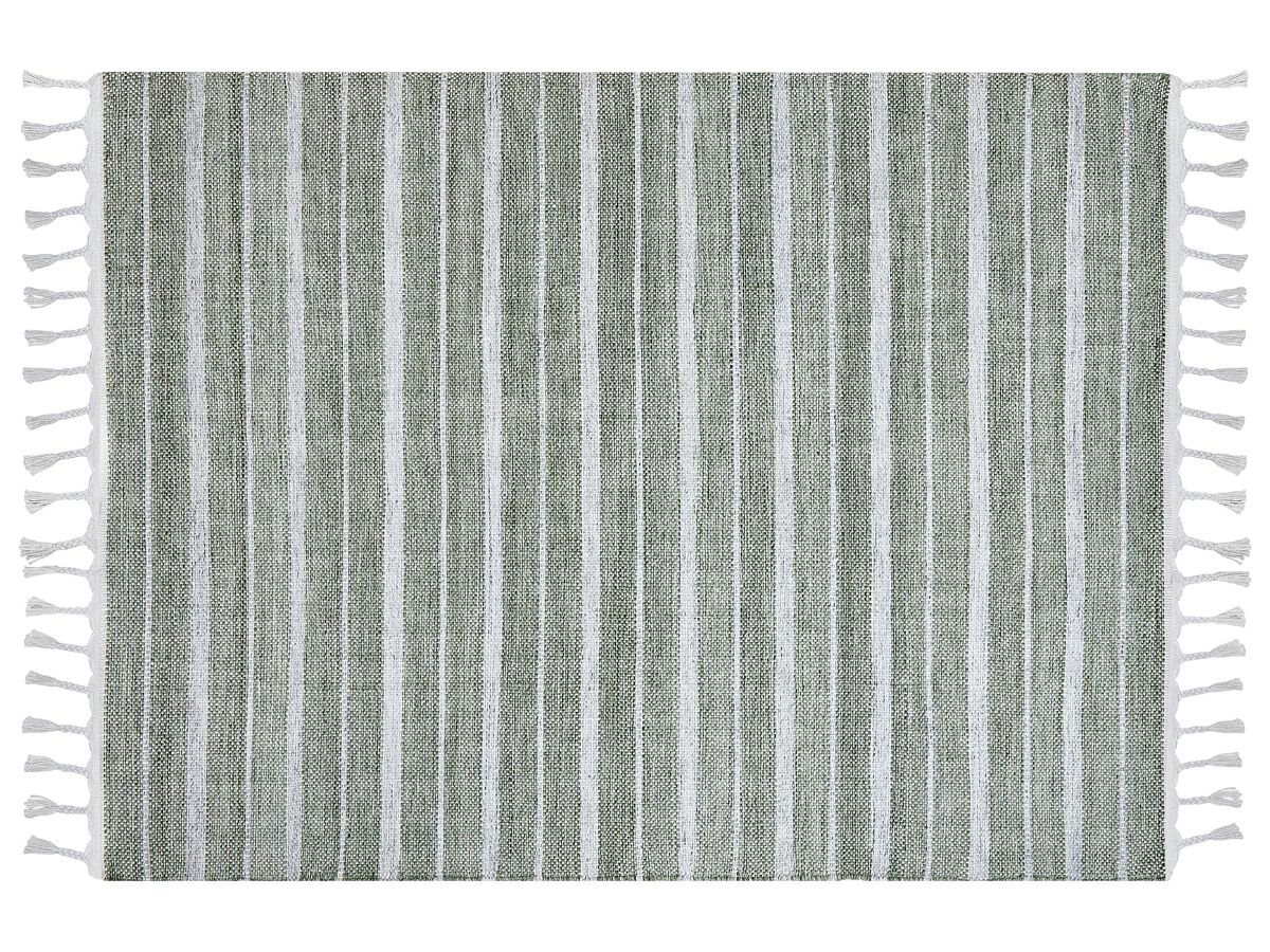 Beliani De tejido plano BADEMLI 160x230 Verde Oscuro