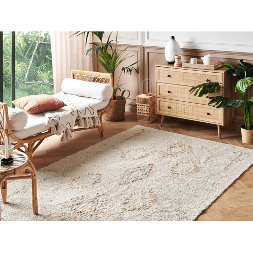 Tapete BETTIAH Creme 160 x 230 cm Algodão