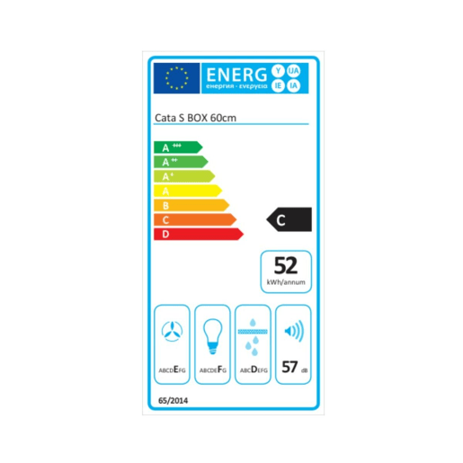 Extrator Convencional Cata S-BOX 1301 60 cm 220 m3h 57 dB 100W Aço inoxidável