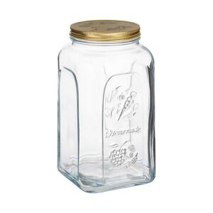 Frasco Homemade Dourado Transparente Metal Vidro (3 L) (13 x 25 x 13 cm)