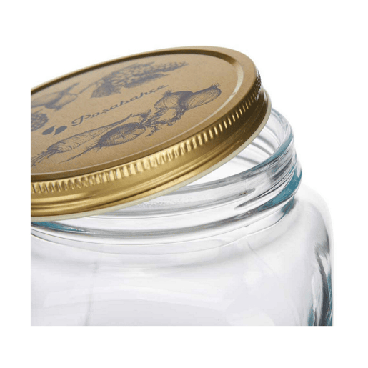 Frasco Homemade Dourado Transparente Metal Vidro (3 L) (13 x 25 x 13 cm)