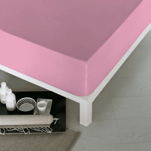 Lençol de baixo ajustável Naturals BAJERA (DRAP HOUSSE) Rosa Claro 90 x 190200 cm (Solteiro)
