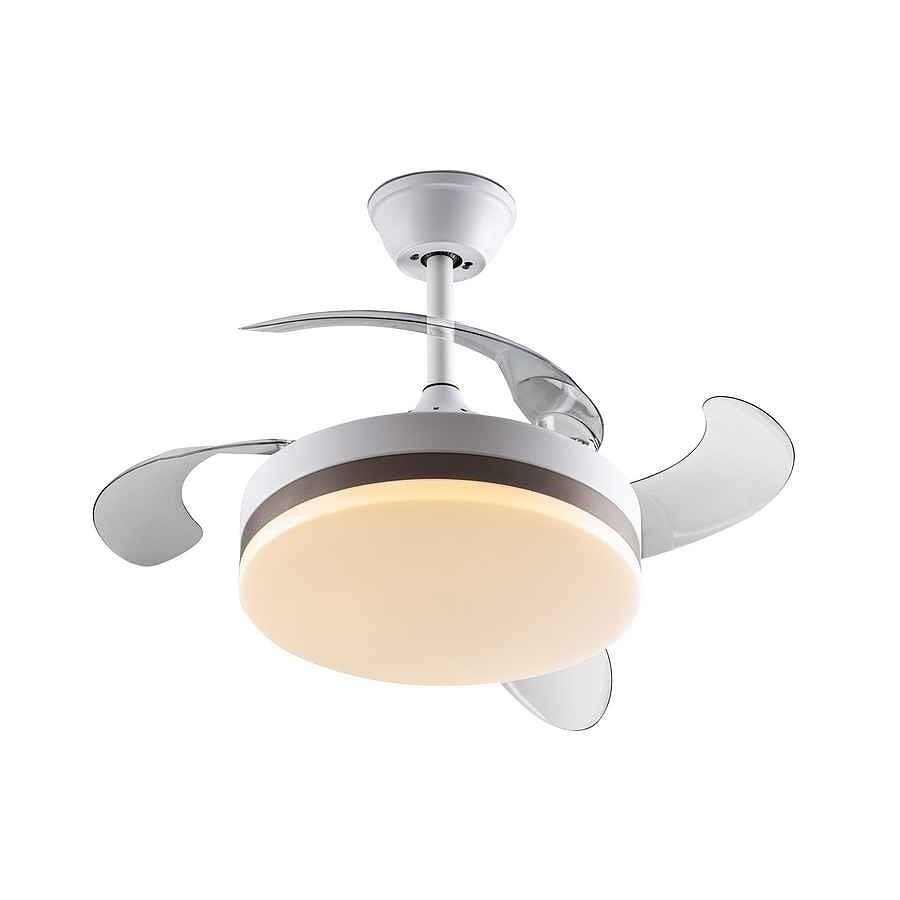 Ventilador De Techo Dc Vento Negro 50cm Led Cct Regulable Control Remoto Con Temporizador