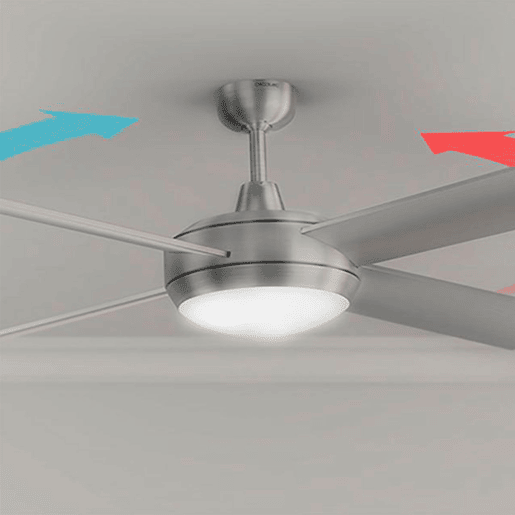 Cecotec Ventoinha de teto de 52u2019u2019 com 4 pás, 60 W, lâmpada LED com função VerãoInverno.