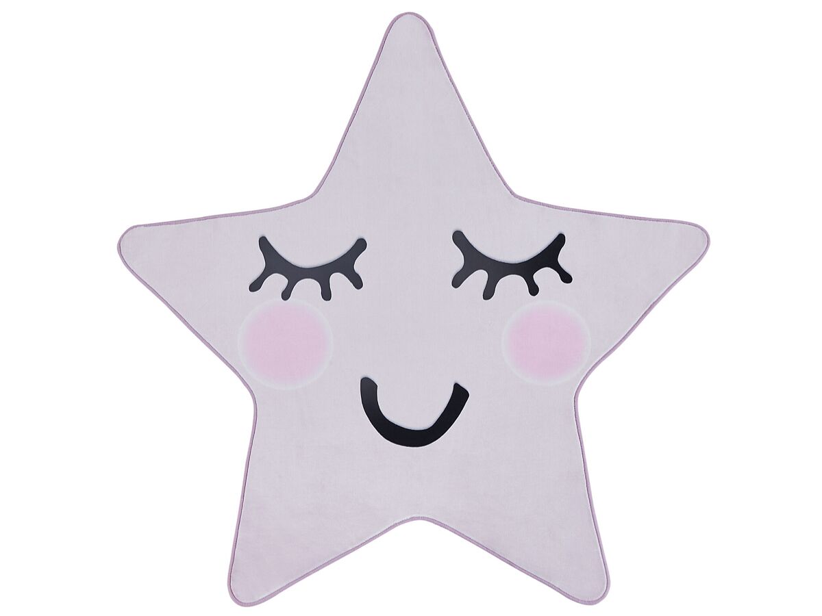 Beliani Alfombra para niños SIRIUS 120x120 Rosa Talco