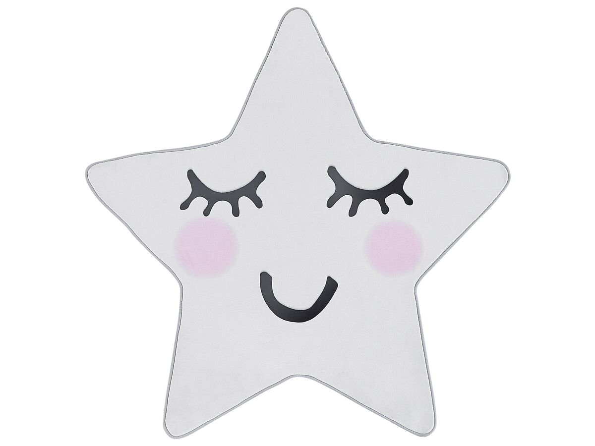Beliani Alfombra para niños SIRIUS 120x120 Blanco