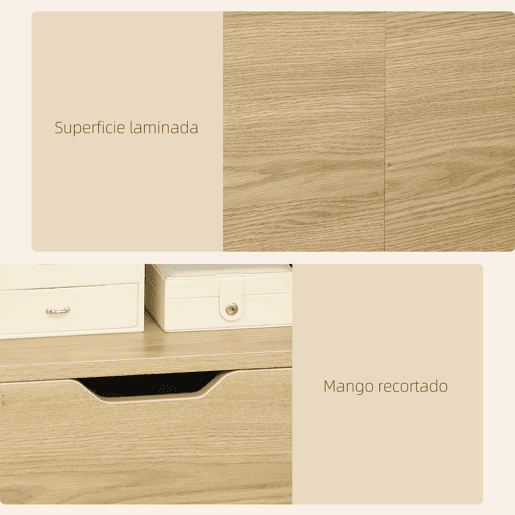 HOMCOM Mesa de Cabeceira de Madeira Mesa de Cabeceira Moderna com Gaveta e Prateleiras de Armazenamento Mesa Auxiliar para Sala de Estar Dormitório 45x35x73 cm Madeira