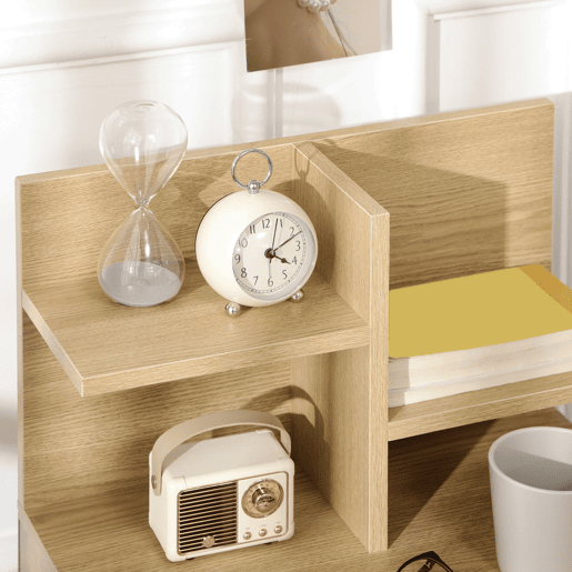 HOMCOM Mesa de Cabeceira de Madeira Mesa de Cabeceira Moderna com Gaveta e Prateleiras de Armazenamento Mesa Auxiliar para Sala de Estar Dormitório 45x35x73 cm Madeira