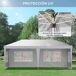 Carpa Plegable Tela Oxford, Acero Outsunny 585x295 Carpa Plegable Tela Oxford, Acero Outsunny 585x295 Blanco