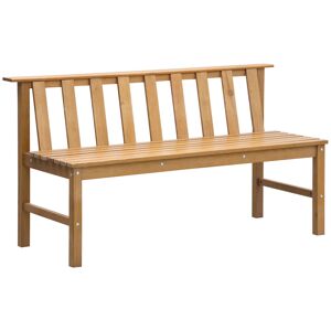 Outsunny Banco de Jardim de 3 Lugares Banco de Exterior de Madeira com Encosto de Ripas para Varanda Pátio Carga Máxima 360 kg 144x60x77 cm Madeira