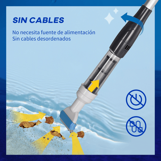 Outsunny Limpador Elétrico para Piscinas de Alumínio Aspirador de Piscina Manual com Escova e Poste Telescópico de 3 Sessões Ø6x162 cm Multicor