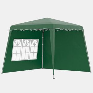 Outsunny Tenda Dobrável com 2 Paredes Laterais 2,4x2,4 m Tenda de Jardim com Altura Ajustável Proteção UV50+ e Bolsa de Transporte para Exteriores Pátio Verde