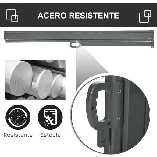Outsunny Toldo Lateral Retrátil para Terraço Pátio ou Jardim Toldo de Privacidade para Exterior Dobrável 300x160 cm Cinza