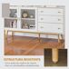 Aparador de Cocina MDF, Vidrio, Madera de Caucho HOMCOM 160 Aparador de Cocina MDF, Vidrio, Madera de Caucho HOMCOM 160 Blanco