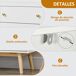 Aparador de Cocina MDF, Vidrio, Madera de Caucho HOMCOM 160 Aparador de Cocina MDF, Vidrio, Madera de Caucho HOMCOM 160 Blanco