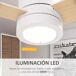 Ventilador de Techo Metal, MDF, Vidrio HOMCOM Ventilador de Techo Metal, MDF, Vidrio HOMCOM Blanco