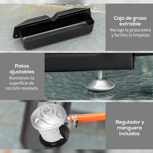 Outsunny Chapa a Gás de Mesa com 2 Queimadores de Aço Inoxidável 6 kW Chapa Portátil para Jardim Piquenique Campismo 48,5x46x21 cm Preto e Prata Outsunny Chapa a Gás de Mesa com 2 Queimadores de Aço Inoxidável 6 kW Chapa Portátil para Jardim Piquenique Campismo 48,5x46x21 cm Preto e Prata