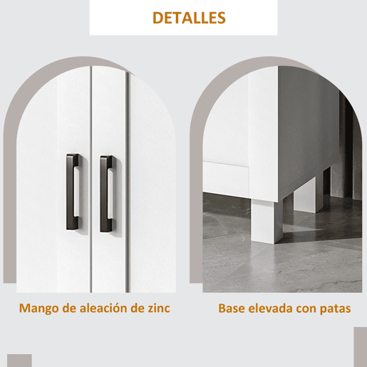 HOMCOM Aparador de 3 Portas, Aparador Estreito para Sala, Armário de Cozinha com Prateleiras Ajustáveis, para Cozinha, Entrada ou Quarto, 90x30x90 cm, Branco