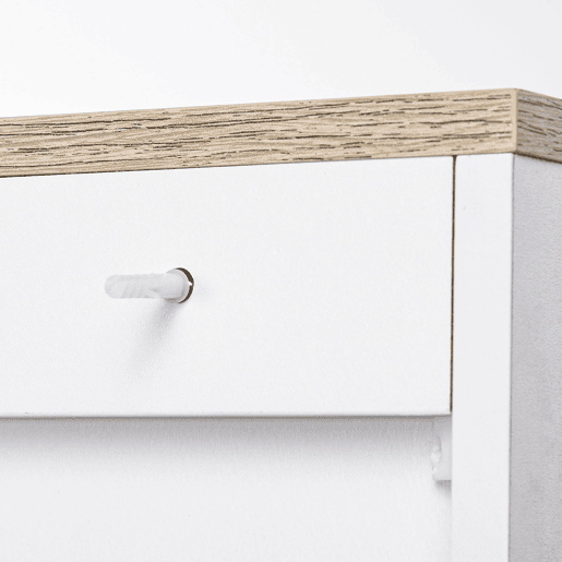 HOMCOM Aparador de 3 Portas, Aparador Estreito para Sala, Armário de Cozinha com Prateleiras Ajustáveis, para Cozinha, Entrada ou Quarto, 90x30x90 cm, Branco