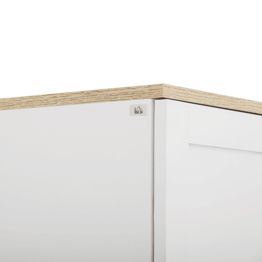 HOMCOM Aparador de 4 Portas, Móvel de Sala Estreito, Armário de Cozinha com Prateleiras Ajustáveis, para Cozinha, Entrada, Quarto, 60x30x171 cm, Branco