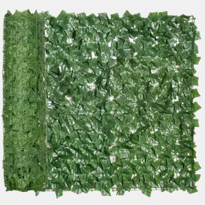 Outsunny Vedação Artificial em Rolo 3m Vedação de Privacidade para Balcão Jardim Exterior Planta Decorativa de Parede PE Verde