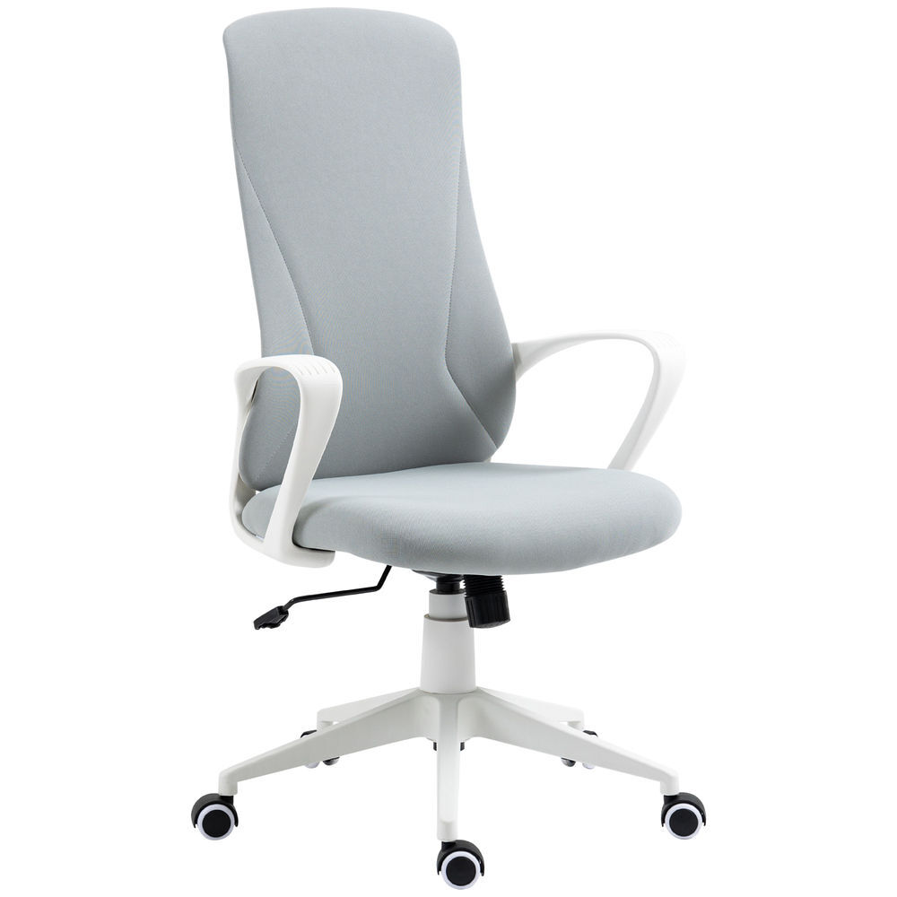 Vinsetto silla de oficina giratoria silla de escritorio juvenil con altura ajustable función de basculante reposabrazos y respaldo alto 62x56x110-
