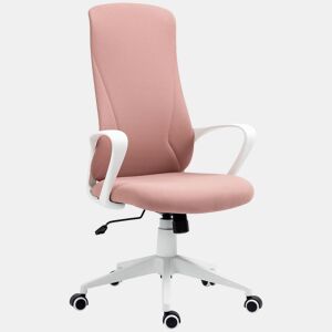 Vinsetto Cadeira de Escritório Giratória com Altura Ajustável Cadeira de Escritório Ergonómica com Apoio para os Braços Função de Inclinação e Encosto Alto para Sala de Estar Dormitório 62x56x110-119,5 cm Rosa