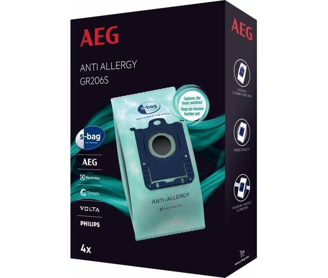 Bolsa de recambio para aspiradora aeg gr206s 4 uds