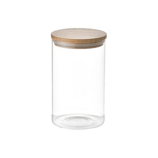 Conjunto de 3 Potes San Ignacio Cristal Transparente Bambu Conjunto de 3 Potes San Ignacio Cristal Transparente Bambu