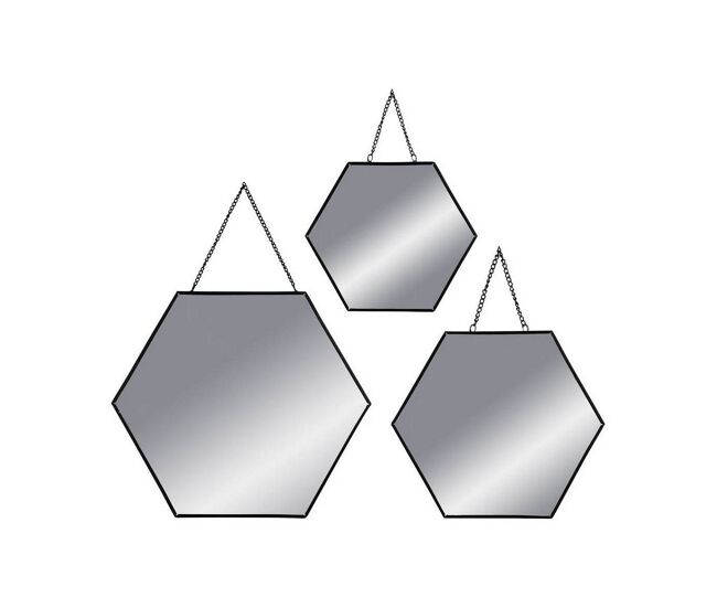 Juego de espejos atmosphera 36005 hexagonal negro