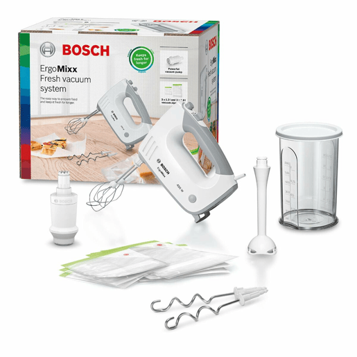 Batedeira de Mão Multifunções com Acessórios BOSCH ErgoMixx Beater Cinzento Branco 450 W
