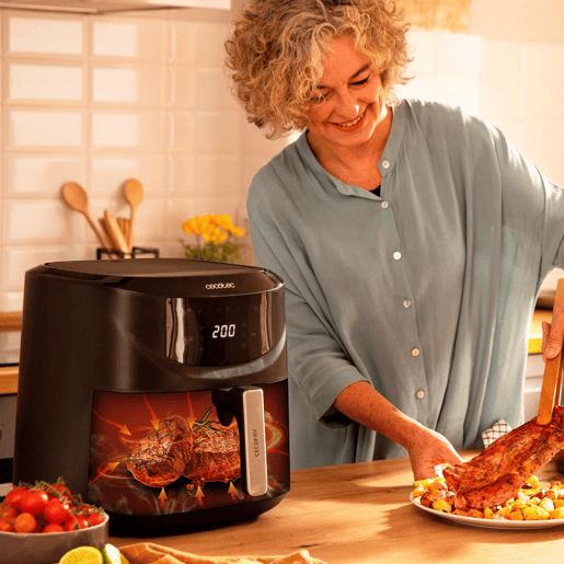 Cecotec Fritadeira dietética digital e compacta sem óleo de 7.6 L de capacidade, com tecnologia PerfectCook. Cecotec Fritadeira dietética digital e compacta sem óleo de 7.6 L de capacidade, com tecnologia PerfectCook.