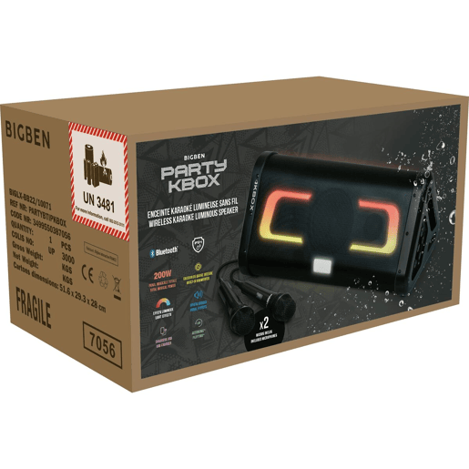 Altifalante com microfone para karaoke Bigben PARTYBTIPKBOX Preto