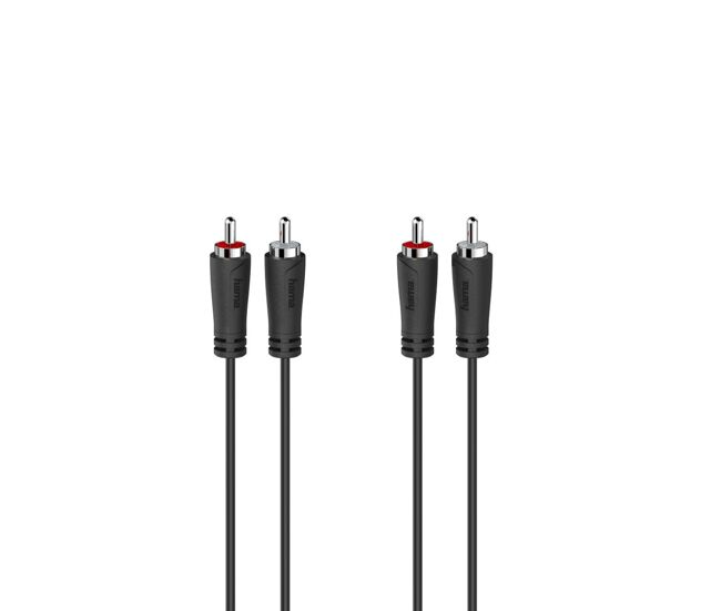 Cable 2 x rca hama 00205258 3 m negro