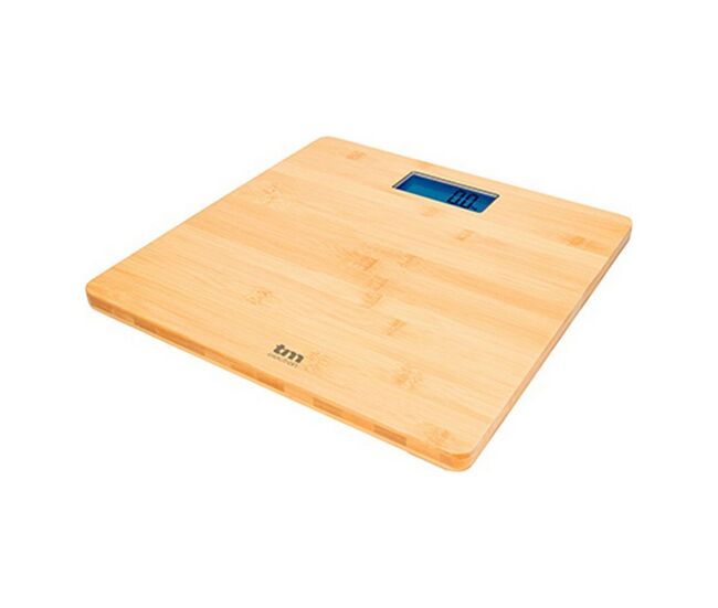 Báscula digital de baño tm electron marrón bambú
