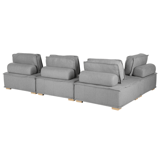 Sofá de canto modular TIBRO Tecido Cinzento 4 lugares à direita